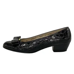 フェラガモ|オードリー|ハラコ|5C|黒|i1709 未使用新品) フェラガモ オードリー バレエシューズ (サイズ⑥C)