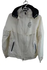 【美品】Callaway(キャロウェイ) レインウェア(上下セット) 白緑チェック レディース M 241-7988801 ゴルフ用品 2504-0717 中古