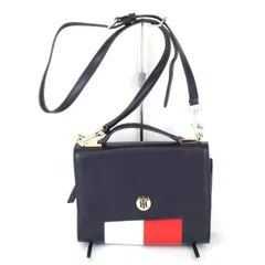 良品『USED』 トミーヒルフィガー ショルダーバッグ レザー ネイビー