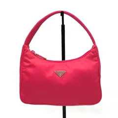 【中古】美品 PRADA 三角ロゴ プレート  ナイロン ミニ ハンド バッグ アクセサリー ポーチ 白タグ16 eY07235N