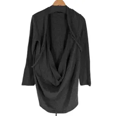 リミフゥ LIMI feu バッククロス アシンメトリー ドレープ変形 前開きニット レディース  Sのサムネイル