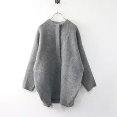 美品　ELENDEEK　ベーシックCNラクーンカーディガン　L　グレー ELENDEEK（エレンディーク）の「ベーシックCNラクーン