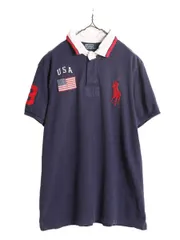 【お得なクーポン配布中!】 ビッグポニー アメリカ代表 ポロ ラルフローレン 鹿の子 半袖 ポロシャツ メンズ XL / 古着 半袖シャツ ラガーシャツ タイプ ナンバリング