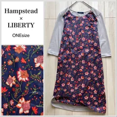 【美品♪】ハムステッド　リバティ切り替えワンピース FREE SIZE 長袖　ワンピース B023