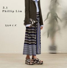 3.1 Phillip Lim  スカート  muluti striped wrap skirt ボーダー　ニット