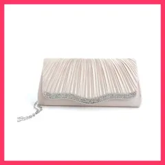 ★スタッフおすすめ★【結婚式・お呼ばれに使えるパーティーバッグ】ビジューラディア 高級感を感じさせる華やかなクラッチバッグ】サテン地の光沢 上品　おすすめ おしゃれ　★売れ筋★　人気 高見え　高級感