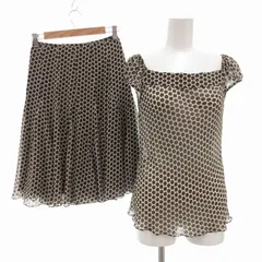 メルローズ MELROSE セットアップ ブラウス スカート シアー シースルー 水玉模様 ベージュ 茶 ブラウン 2 春夏 /UOのサムネイル