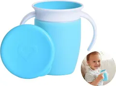 新品 ハンドル付きミラクルカップ　ブルー　(munchkin マンチキン ベビーマグ コップ飲み 練習 漏れにくい こぼれにくい) [佐川急便]
