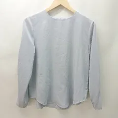 ◇ MEW'S REFINED CLOTHES 上品 シフォン風 シンプル 長袖 ブラウス サイズM アイスグレー系 レディース E  【1402200020700】