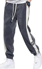 [エンプティオ] ロングパンツ ランニング ジャージーパンツ ジョガーパンツ ジョギング スポーツ メンズ 裾リブ パンツ ボトムス アウトドア サルエルパンツ トレーニング ワークパンツ ストレッチパンツ リラックスパンツ スキニ [ライングレー] [XL]