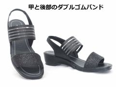 レディース バックバンドサンダル リフレッシュウォーク 5161 ブラック 軽量 フィットするサンダル
