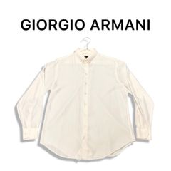 GIORGIO ARMANI ジョルジオアルマーニ シルク混 長袖 ボタン シャツ size 41 ホワイト メンズ MSCNNTMS14C 国内正規品