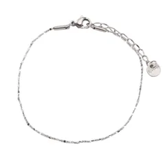 【A：シルバー × ワンサイズ】[Cream dot. クリームドット公式] ブレスレット レディース ステンレス製 金属アレルギー つけっぱなし サージカルステンレス 5タイプ チェーン スキンジュエリー 極細 細い 大人のサムネイル