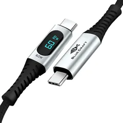 BLUE CRAFT BLUECRAFT Type-C メーター付ケーブル LED出力スクリーン表示(ブラック,  2m)