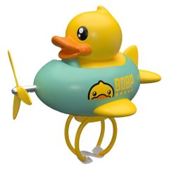 SALUDABLE 自転車 ベル アヒル ロードバイク アクセサリー 子供 プロペラ 可愛い グッズ (グリーン)