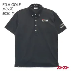 FILA GOLF フィラゴルフ 半袖ポロシャツ ブラック系 M [240001891588]#