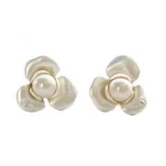 シャネル CHANEL パール カメリア ピアス ココマーク アイボリー シルバー色 00T