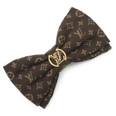 ルイ ヴィトン バレッタ LV プリティ ボウ リボン ヘアアクセサリー モノグラム キャンバス ブラウン 茶 ゴールド金具 M02320 箱付 LOUIS VUITTON（新品・未使用品）
