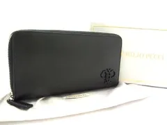 ■新品同様■ EMILIO PUCCI エミリオプッチ レザー ラウンドファスナー 長財布 ウォレット 小銭入れ レディース ブラック系 BE1683 のサムネイル
