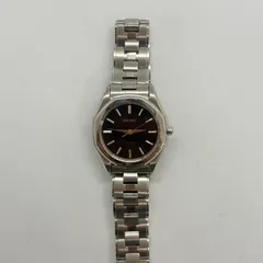 【稼働品】SEIKO 腕時計　V111-0AD0 SOLAR 黒文字盤　ソーラー