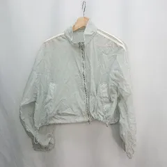 ◇ ⊂ one after another NICE CLAUP ライン入り 長袖 シアートラックブルゾン サイズF ライトブルー系 レディース E  【1412090029202】