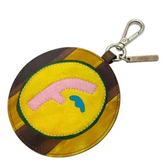 FENDI フェンディ チャーム キーホルダー バッグチャーム アクセサリー 小物 サークル型 ロゴ レザー マルチカラー