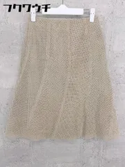 ◇ INED イネド 豚革 ピッグスキン 膝丈 スカート サイズ9 ベージュ系 レディース 【中古】 【1002802064135】のサムネイル