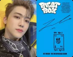 【中古】コレクションカード(男性) NCT DREAM/ジェミン(Jaemin)/裏面水色・印刷サイン、メッセージ入り/CD「Beatbox(Photobook Ver.)」(YOUNG STAR Ver.)封入特典フォトカード