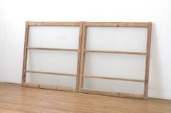 ▼現状販売▼ ガラス窓2枚セット アンティーク建具 銀モールガラス入り シンプル ガラス戸 引き戸 4～7営業日前後で発送(※修理加工希望の方3ヶ月程で発送) R-064317