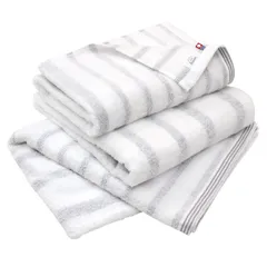 【新着商品】imabari ソフト 柔らか 綿100％ 部屋干し 速乾 towel 瞬間吸水 今治ブランド ボーダー 日本製 グレー 3枚セット ミスト mist hiorie(ヒオリエ) バスタオル 認定 今治タオル