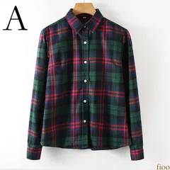 柄A 最上級フランネル素材チェックシャツ