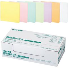 （まとめ買い）コクヨ 付箋 強粘着ふせん K2 75×75 10冊 正方形タイプ(パステル7色ミックス) K2メ-KP7575X10 【×3セット】