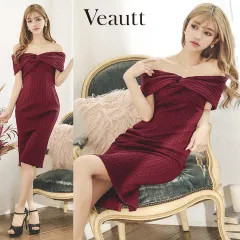 【Veautt / ヴュート】バストクロスオフショルダーツイードミディアムドレス AngelR エンジェルアール