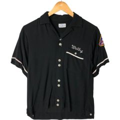 古着 60年代 SERVICE BOWLING SHIRT オープンカラー バックプリント 半袖 ボウリングシャツ USA製 レディースS相当/eaa544848