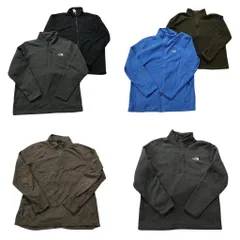 古着卸 まとめ売り ノースフェイス フリース 6枚セット (メンズ XL ) ハーフジップ フルジップ ブラック ジップポケット 中古 古着 NC2615