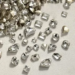 ホワイト 透明 50個セット ネイルパーツ ストーン ネイル ガラスストーン ホワイト 透明 ハートストーン ネイルパーツ ハート 輝くそして透明な ネイルクリスタル 大きい ラインストーン ネイルストーン ダイヤモンド ネイルパーツ ジェムラインストーンネイ