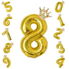 数字8_ゴールド1 Ryohan 誕生日 数字バルーン 32インチ 数字 王冠 セット 0-9 大きい 風船 バースデー パーティー デコレーション セット 飾り風船 パーティー お祝い 結婚式 記念日 お祝い 誕生日 飾り付け 子供 大人兼用 ゴールド8