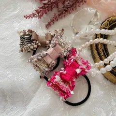 🆕ツイード ジュエル　ヘアゴム