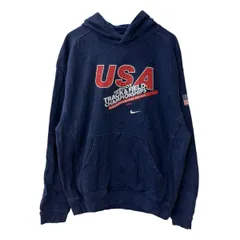 NIKE プリントスウェット パーカー S ネイビー ナイキ フーディー プルオーバー カットソー トップス 冬物 a709-6548