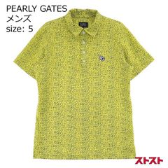 美品 PEARLY GATES ポロシャツ 半袖 ホワイト サイズ7ボタニカル柄