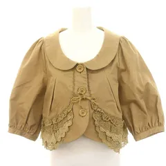 フランシュリッペ franche lippee レース ショートジャケット ラウンドカラー 七分袖 M ベージュ /DF ■OSのサムネイル