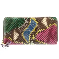 K445 未使用☆ グッチ GUCCI 長財布 パイソン ラウンドファスナー