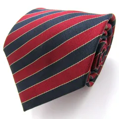 ポログラウンド ブランド ネクタイ シルク ストライプ柄 PO メンズ ネイビー polo.ground 【中古】