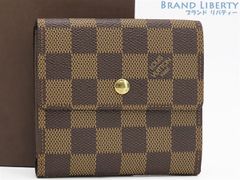 【新古品】ルイヴィトン　LOUIS VUITTON　ダミエ　ポルトモネ ビエ カルトクレディ　Wホック財布　両面財布　コンパクト財布　エリーズ　ダークブラウン　N61652