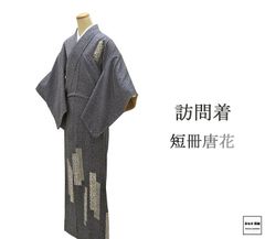 ゆめsaku 美品 夏着物 正絹 絽 一つ紋 居敷当て付 江戸小紋訪問着P88