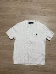 美品　ポロラルフローレン　ケーブルポロシャツ ホワイト　現行タグ RALPH LAUREN｜ケーブルニット ポロシャツ | Rakuten Fashion