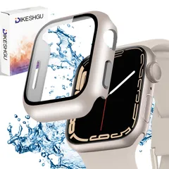 DIKESHGU for Apple Watch 防水ケース Series9/7/8 41mm/45mm アップルウォッチ シリーズ用保護カバー ガラスフィルム 一体型 PC素材 タッチ感良好 アップルウォッチ第9/8/7世代 用 カバー Apple Watc