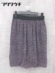 ◇ allureville アルアバイル 総柄 膝丈 バルーン スカート サイズ1 パープル ベージュ レディース 【中古】 【1002801445386】のサムネイル