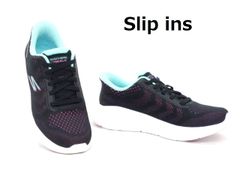 レディース スケッチャーズ SKECHERS スリップインズ 125643 ブラック/パープル Slip ins