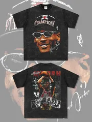 シカゴ ブルズ マイケル ジョーダン Michael Jordan ヴィンテージ加工 両面プリント 半袖 Tシャツ S～3XL